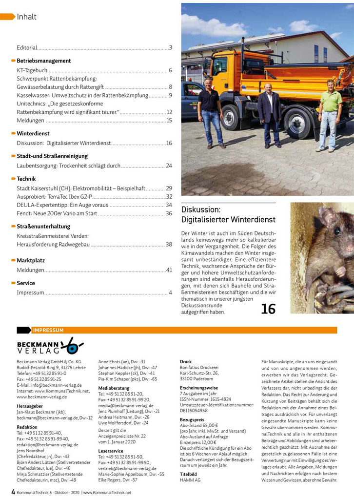 KOMMUNALTECHNIK, 6. DIGITALE AUSGABE 2020